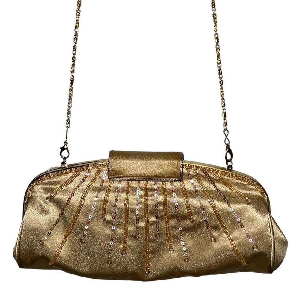 Nite Gold Metallic Sequin Clutch | Y2K Glam Evening Bag | Vintage Prom Aesthetic